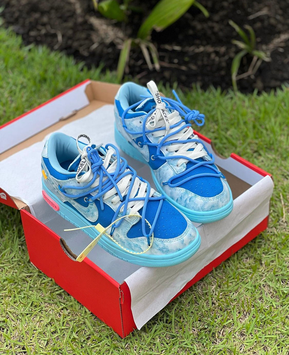 off white nike dunk blue